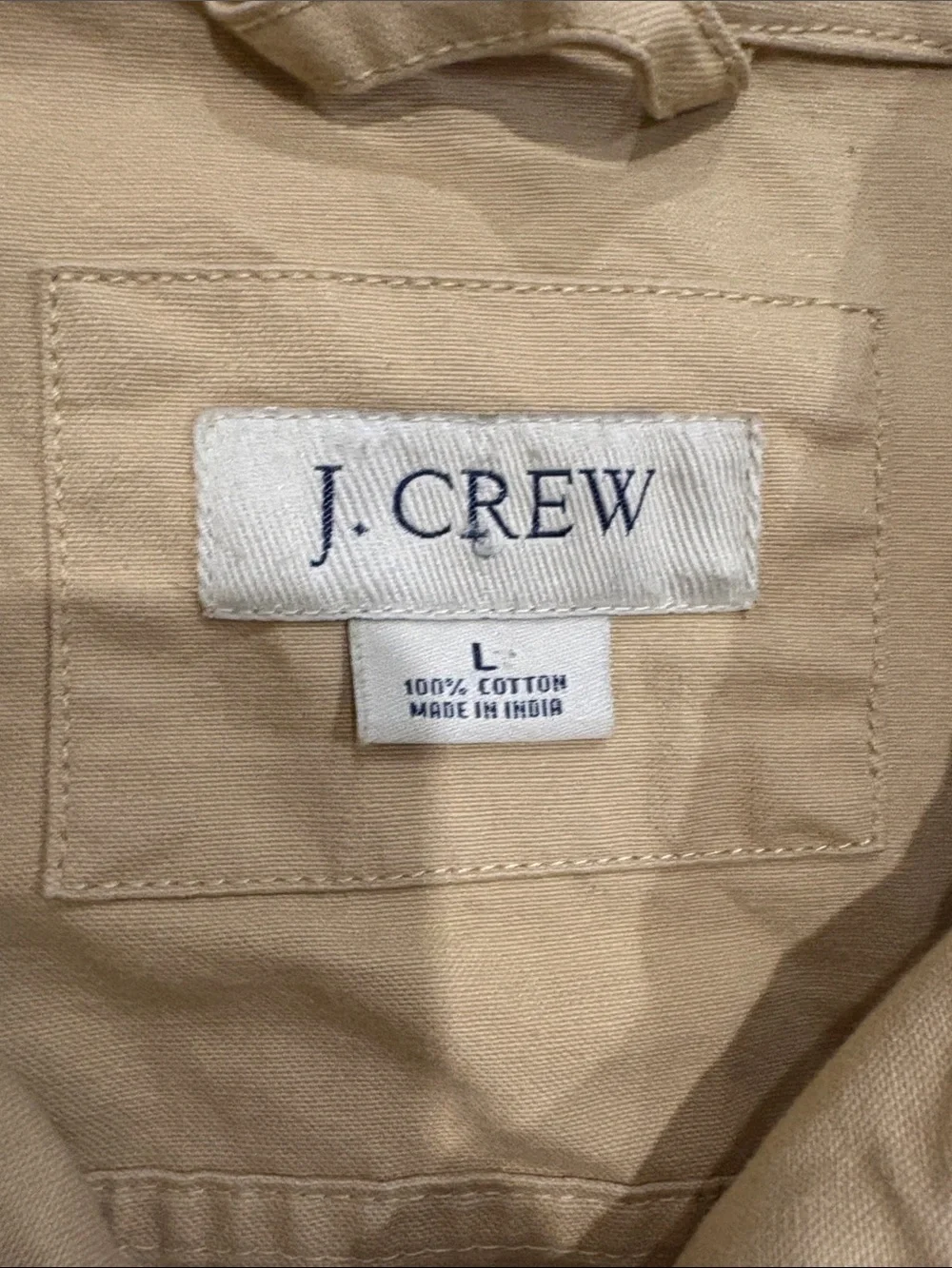 Men's J.Crew Canvas Chore Jacket Shacket Tan Khaki.  vintage. Size L